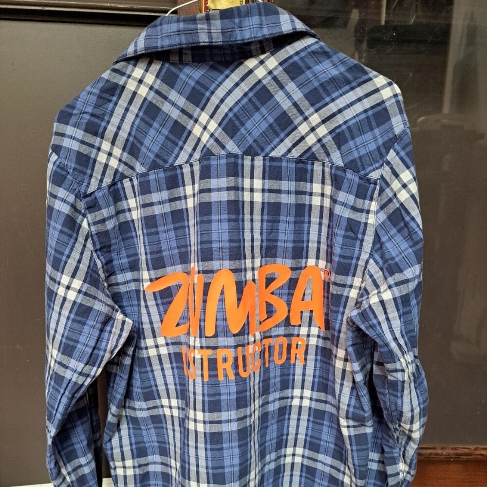Zumba Plaid Button Down Shirt